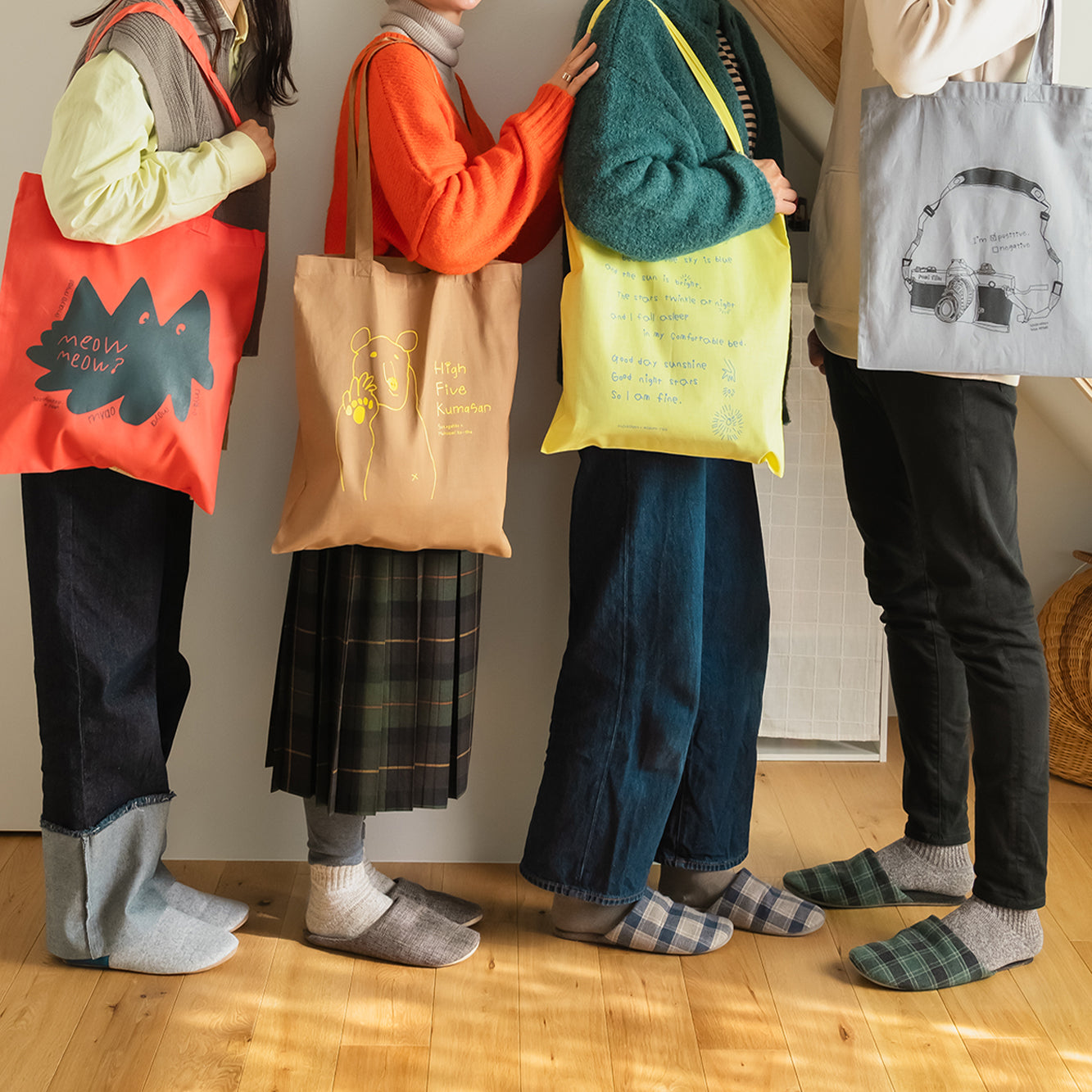 カラートートバッグ| イエロー(I'm Fine)/ コットン100%