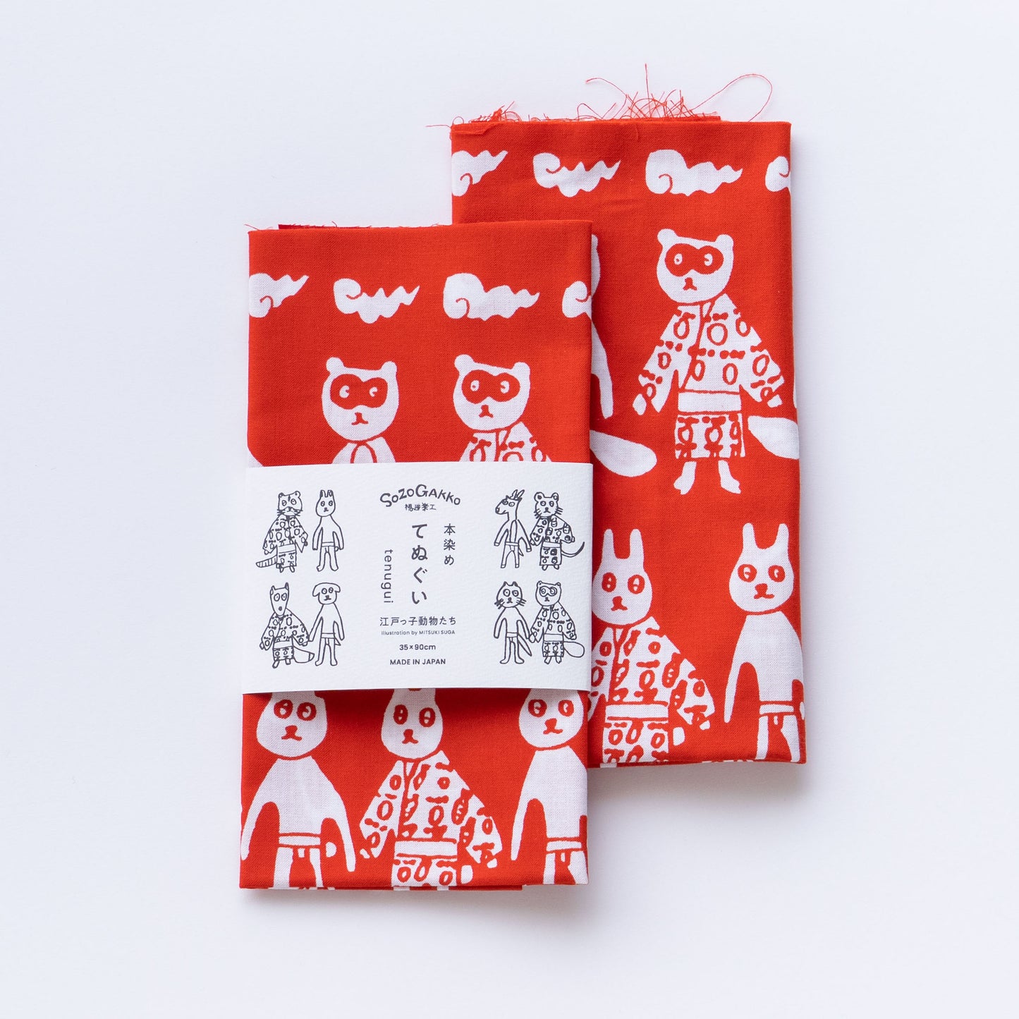 【新商品】手ぬぐい(江戸っ子動物たち)|本染め / 動物