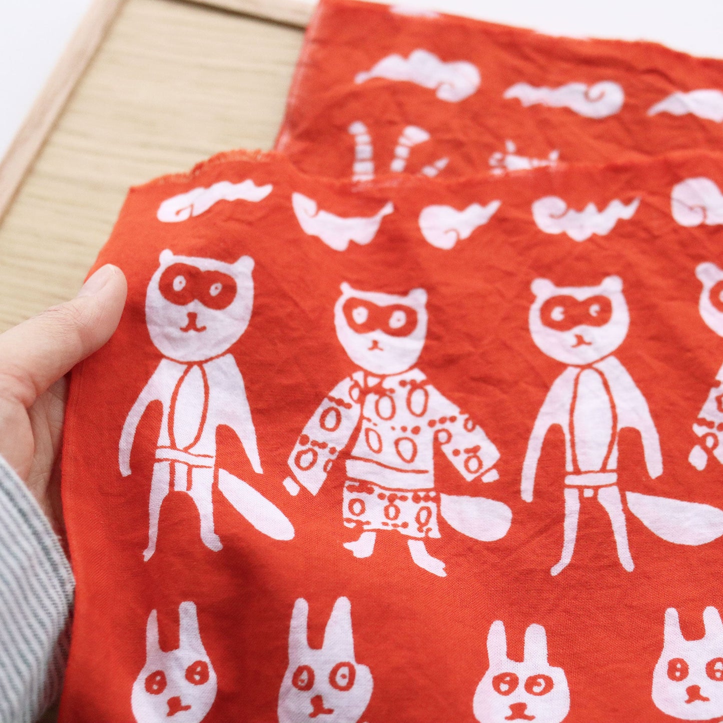 【新商品】手ぬぐい(江戸っ子動物たち)|本染め / 動物