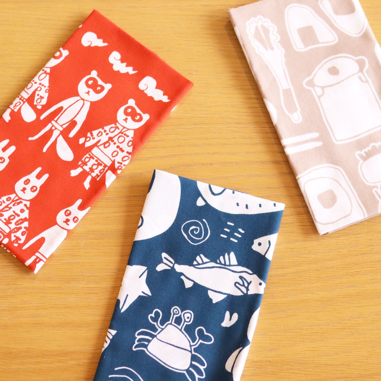 【新商品】手ぬぐい(江戸っ子動物たち)|本染め / 動物