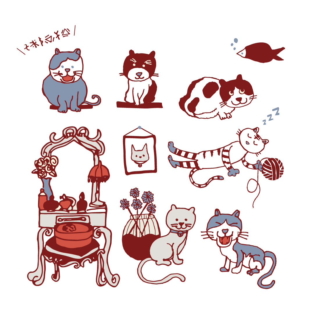 猫たちのクリアファイル|A5 / ハチワレ猫 / キジトラ猫