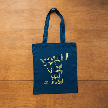 【新商品】カラートートバッグ｜ YOWL cat（ラズベリー/ネイビー/イエロー）
