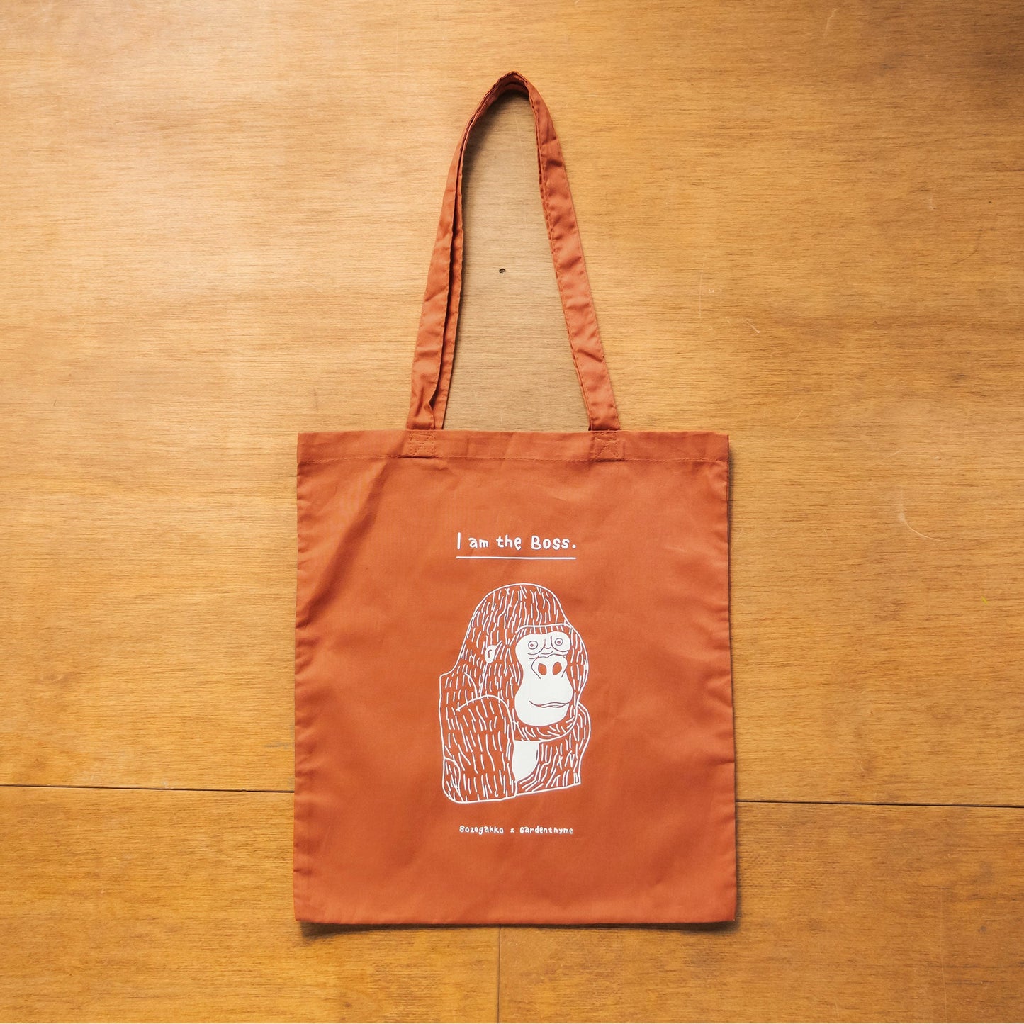 【新商品】カラートートバッグ｜ I am the BOSS.（オリーブ/レンガ）