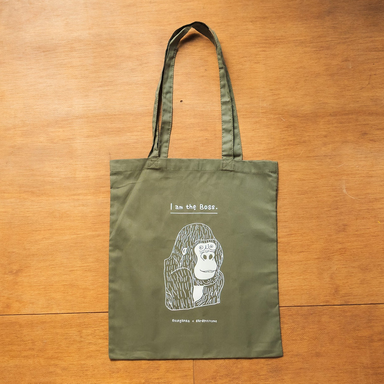 【新商品】カラートートバッグ｜ I am the BOSS.（オリーブ/レンガ）