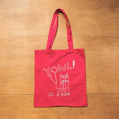 【新商品】カラートートバッグ｜ YOWL cat（ラズベリー/ネイビー/イエロー）