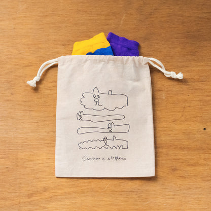 【新商品】猫たちの巾着｜猫 / ゆーもあず