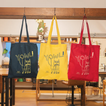 【新商品】カラートートバッグ｜ YOWL cat（ラズベリー/ネイビー/イエロー）