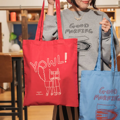 【新商品】カラートートバッグ｜ YOWL cat（ラズベリー/ネイビー/イエロー）