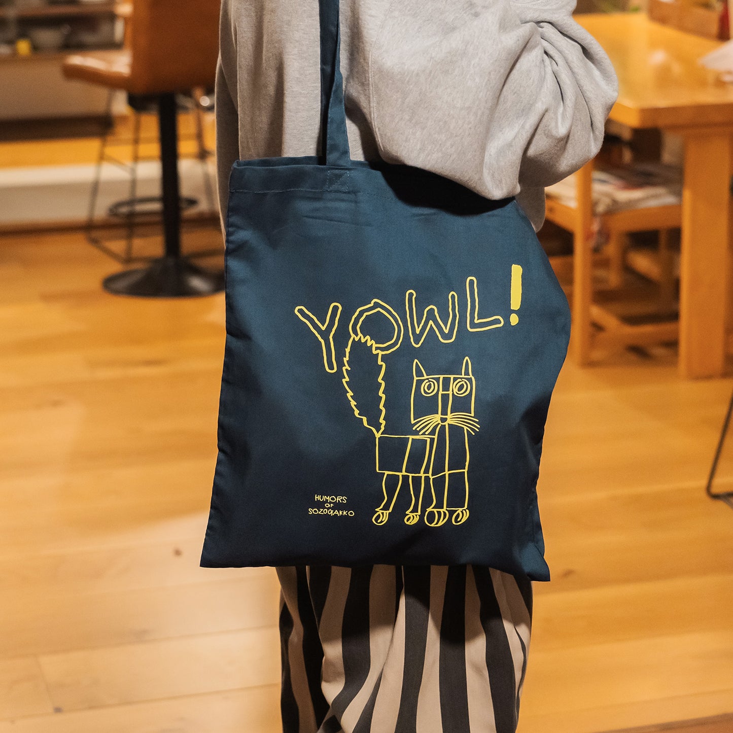 【新商品】カラートートバッグ｜ YOWL cat（ラズベリー/ネイビー/イエロー）