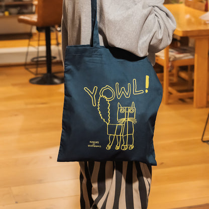 【新商品】カラートートバッグ｜ YOWL cat（ラズベリー/ネイビー/イエロー）