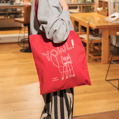 【新商品】カラートートバッグ｜ YOWL cat（ラズベリー/ネイビー/イエロー）