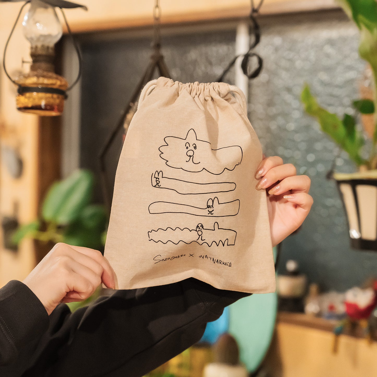 【新商品】猫たちの巾着｜猫 / ゆーもあず