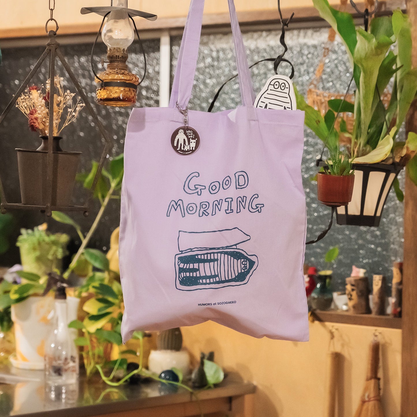 【新商品】カラートートバッグ｜ GOOD MORNING（ブルー/パープル/グレー）