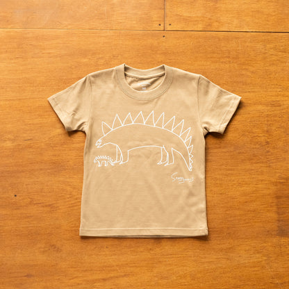 【新商品】デイリーこどもTシャツ（ステゴサウルス 110㎝/120㎝）｜恐竜シリーズ（2点以上購入で500円オフ対象）