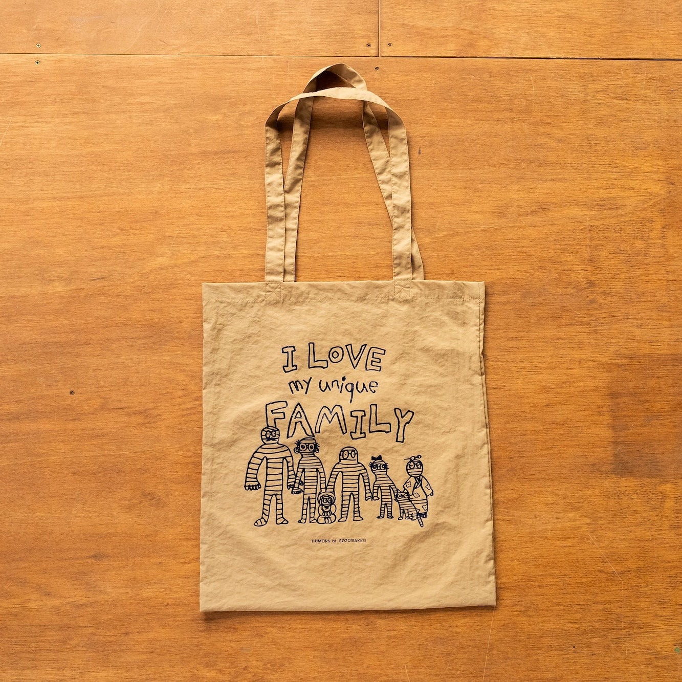 【新商品】折りたたミーラトート（I Love my unique family）｜ナイロン