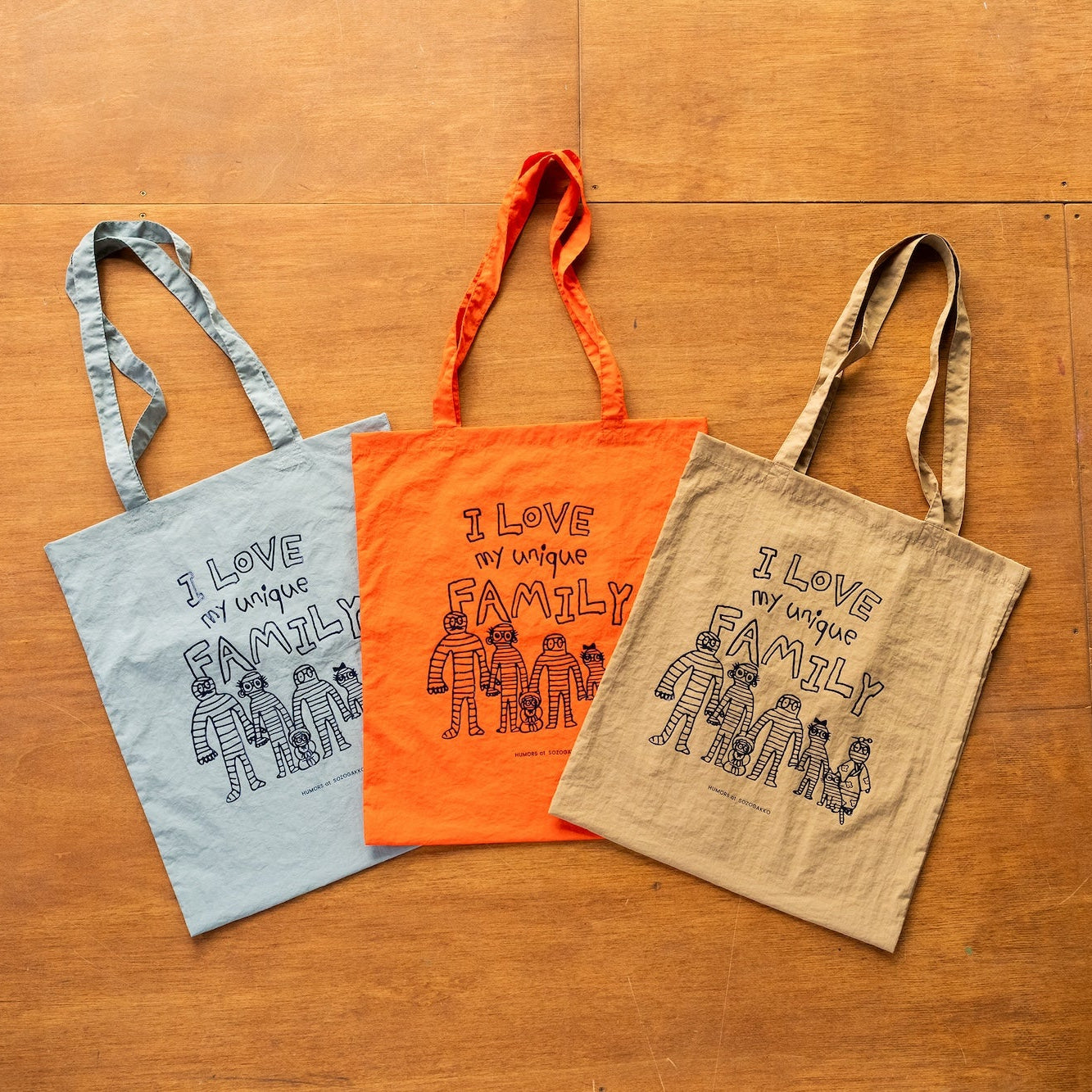 【新商品】折りたたミーラトート（I Love my unique family）｜ナイロン