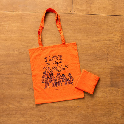 【新商品】折りたたミーラトート（I Love my unique family）｜ナイロン