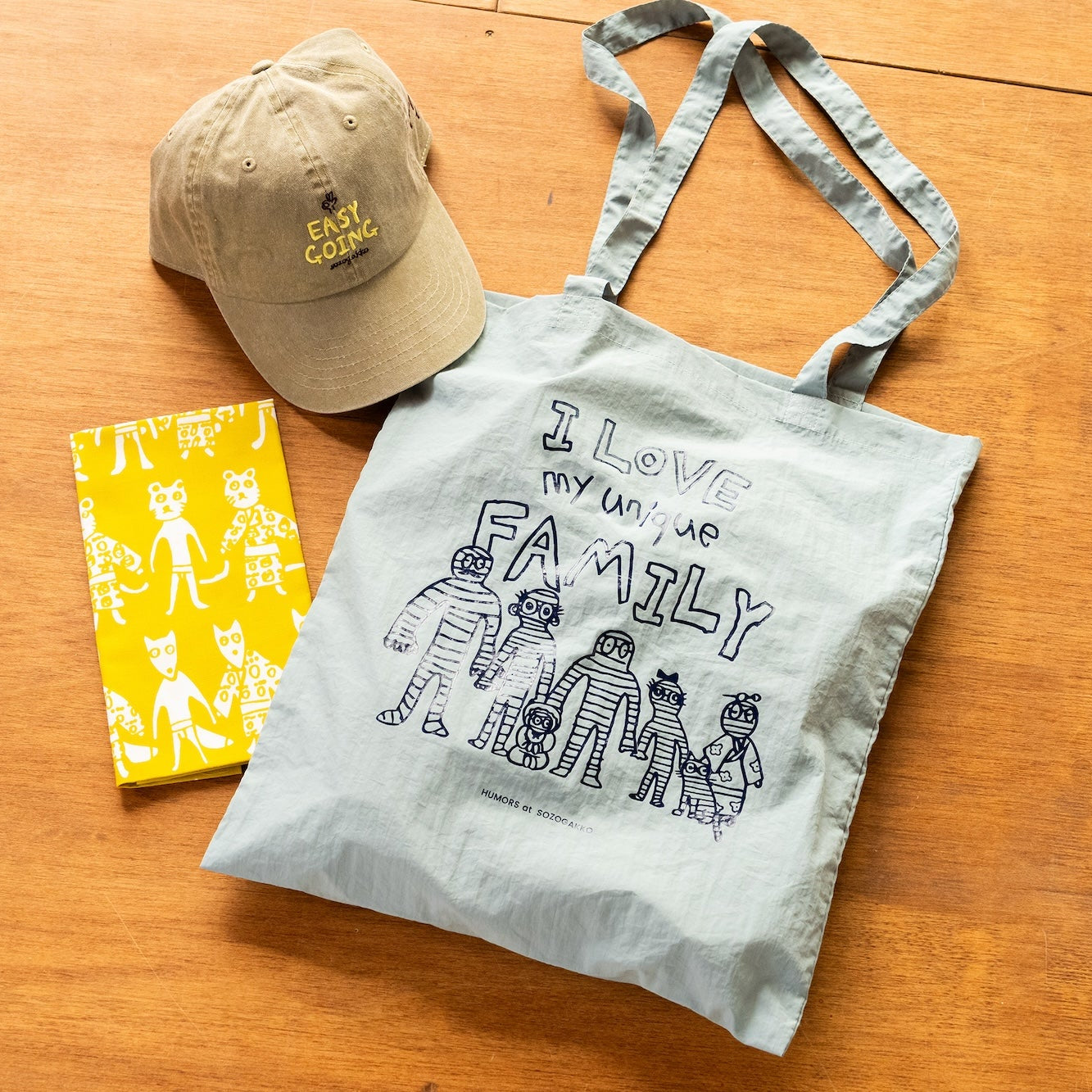 【新商品】折りたたミーラトート（I Love my unique family）｜ナイロン
