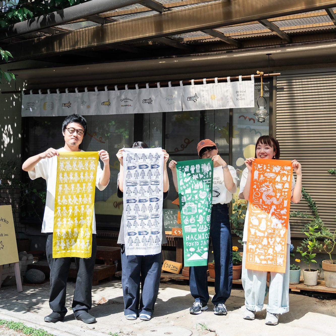 【新商品】手ぬぐい（江戸っ子動物たち）｜本染め / 動物