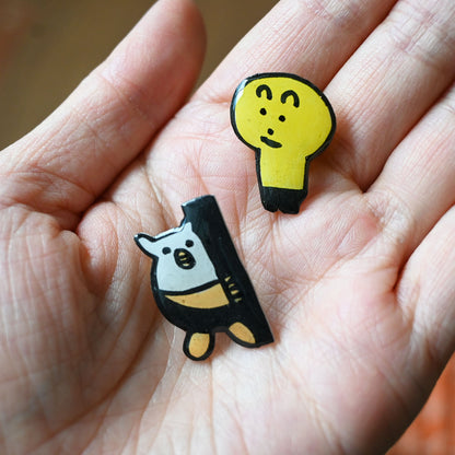 【新商品】想造楽工ピンバッジ：電球ボーイ｜ハンドメイド