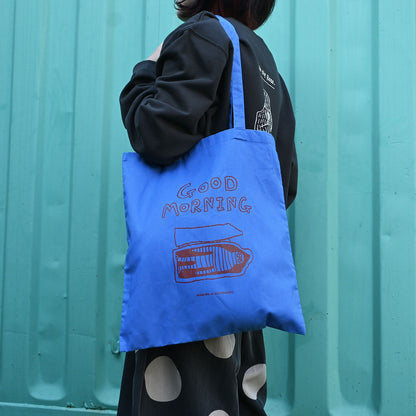 【新商品】カラートートバッグ｜ GOOD MORNING（ブルー/パープル/グレー）